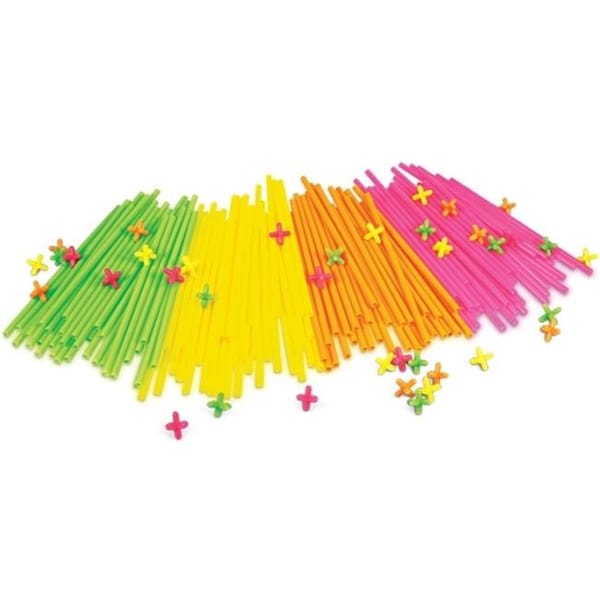 Time2Play Straws & Connectors 300 Pieces Neon TI66842 - main